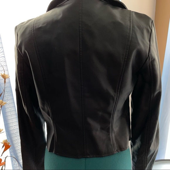 Rock & Republic | Womens Black Studded Moto Faux Leatherette Jacket - Picture 7 of 7